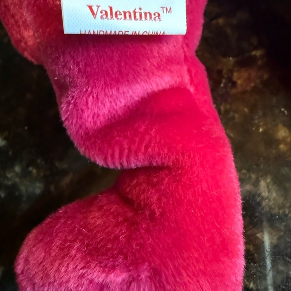 Valentina Original Beanie Baby 1998 Ty Red Bear with Heart Excellent Condition - Picture 5 of 5